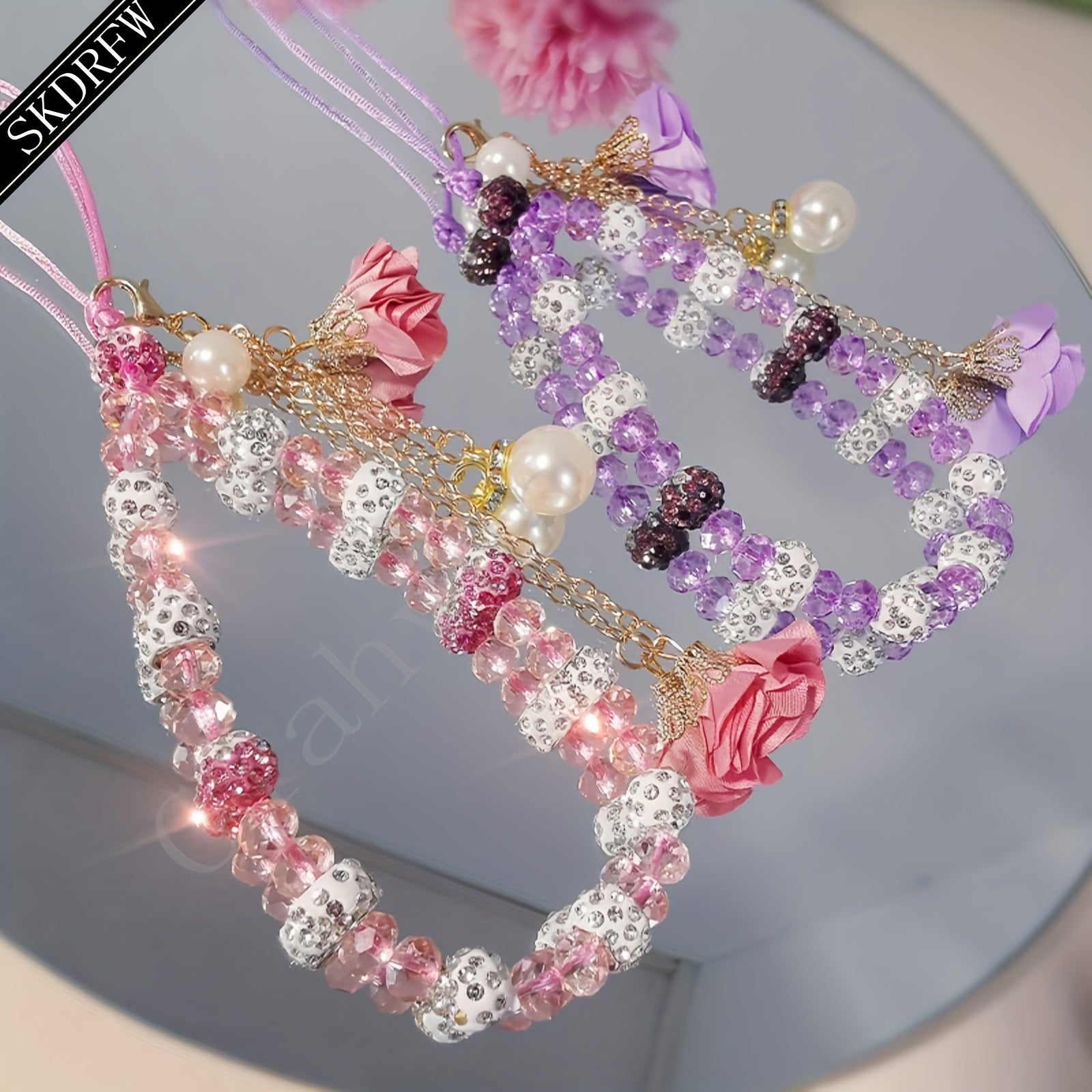 Fashionable Universal Phone Accessory With A Short Crystal Chain, Pure Phone Case, Pendant, And Wrist Strap