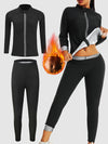 Ladies Sauna Sport Long Sleeve Long Pants Suit Ladies Sauna Suit Sweating Sauna Sport Jacket Long Sleeve Suit European And American Ladies Sweating Suit Sports Sauna Sweating Clothes Fitness Yoga Sweating Burst Sweat Jacket S