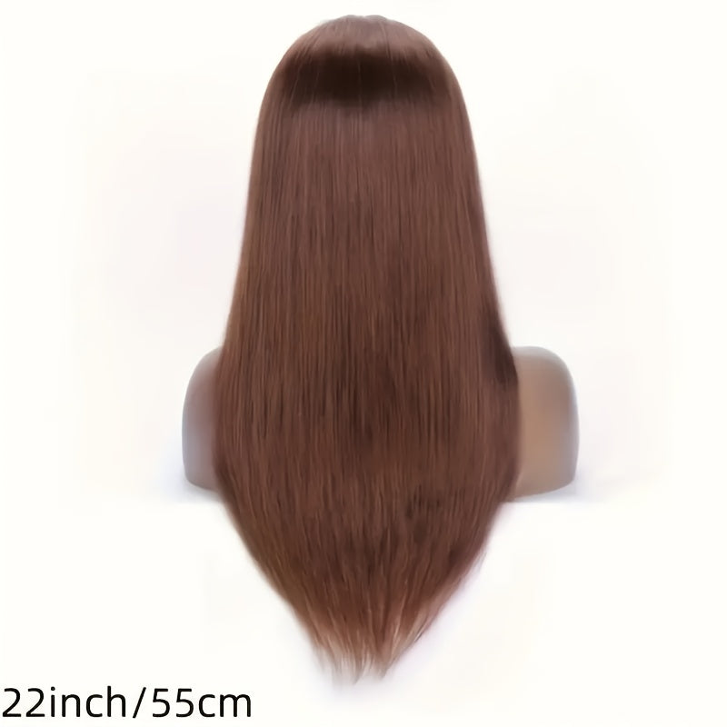 Chocolate Brown 13x6 HD Transparent Lace Front Wigs Human Hair With Baby Hair 180 Density Straight Glueless Wigs Pre Plucked Hairline 4# Brown Color