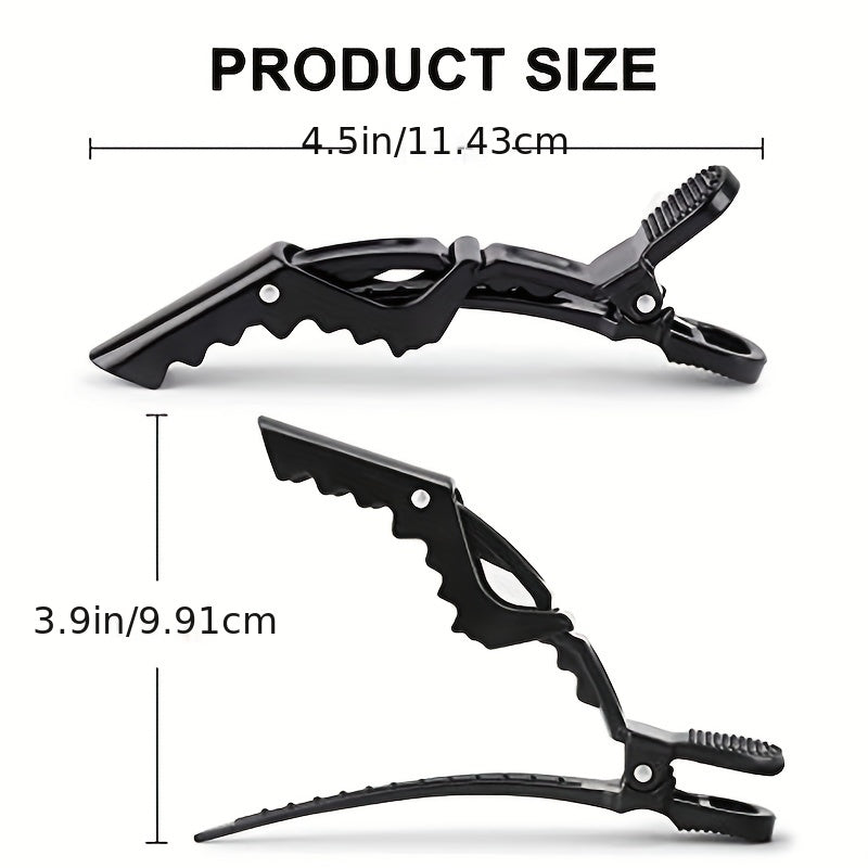 10pcs Premium Non-Slip Alligator Hair Clips - Professional Hair Styling and Sectioning Essentials for Salon-Quality Results - Durable, Easy-to-Use, and Comfortable Black Hair Accessories