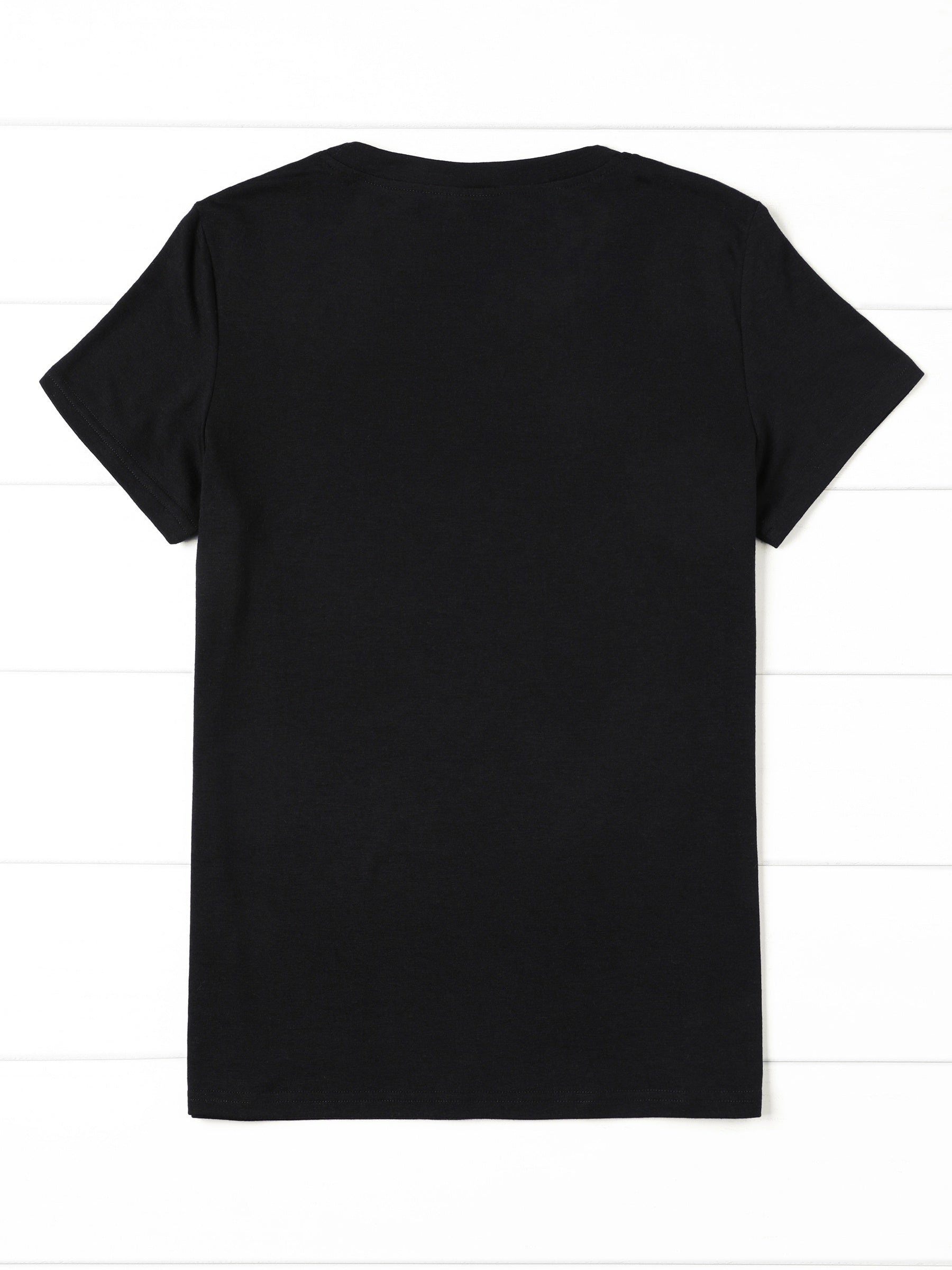 Empowering Women's Black T-Shirt with "It's the Self Love for Me" & Cartoon Print - Breathable, Crew Neck, Short Sleeve, Machine Washable - Perfect for Casual Outfits, Cute T Shirts