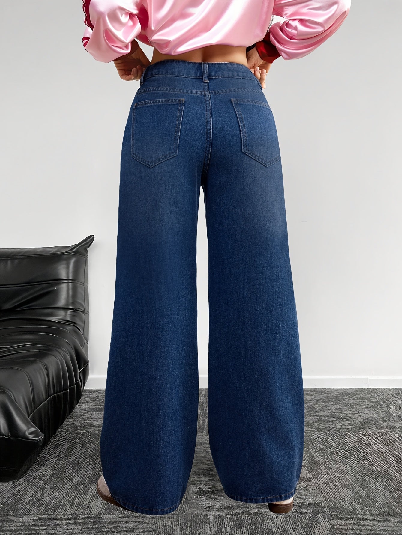 European And American Women's Jeans with Holes, Wide Leg Pants, Women's Pants