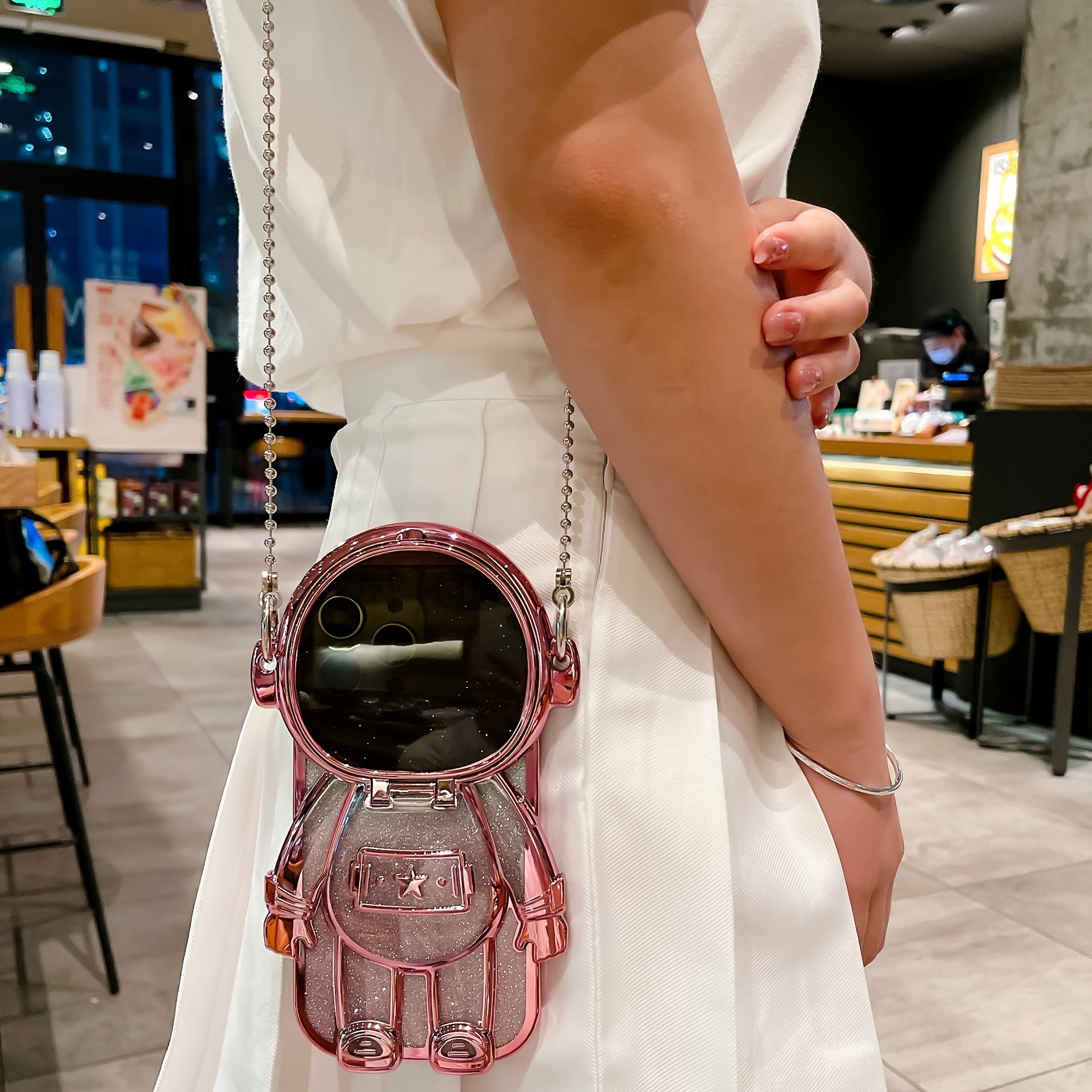 Astrounaut Shape Graphic Printed Phone Case For IPhone 15 14 13 12 11 X XR XS 8 7 Mini Plus Pro Max SE, Gift For Easter Day, Christmas Halloween Deco/Gift For Girlfriend, Boyfriend, Friend Or Yourself