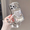 Rhinestone iPhone Case Bracket - Silvery Mirror Love Phone Bracelet