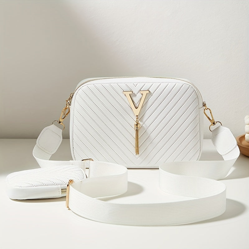 Stylish Embossed, Embossed Quilted Square Crossbody Bag + Women's Mini Wallet Pendant Combination Set, Multifunctional Shoulder Bag, Square Bag, Very Suitable for Outdoor Commuting, Daily Use and Travel