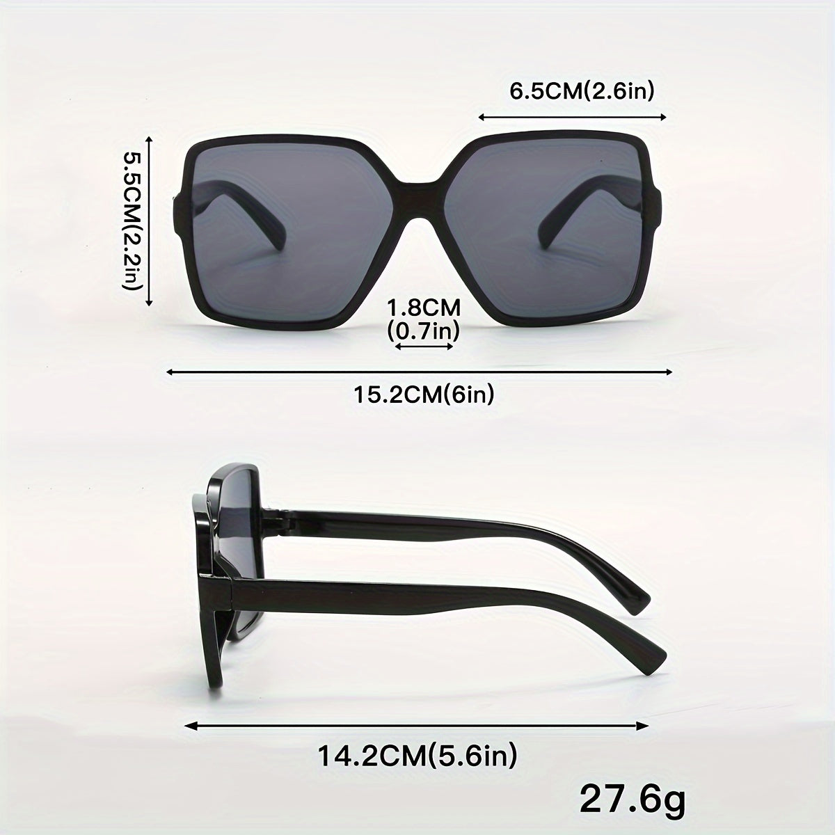 Fashion Rectangle Glasses Women, Trendy Gradient Lens, Durable PC Frame, And