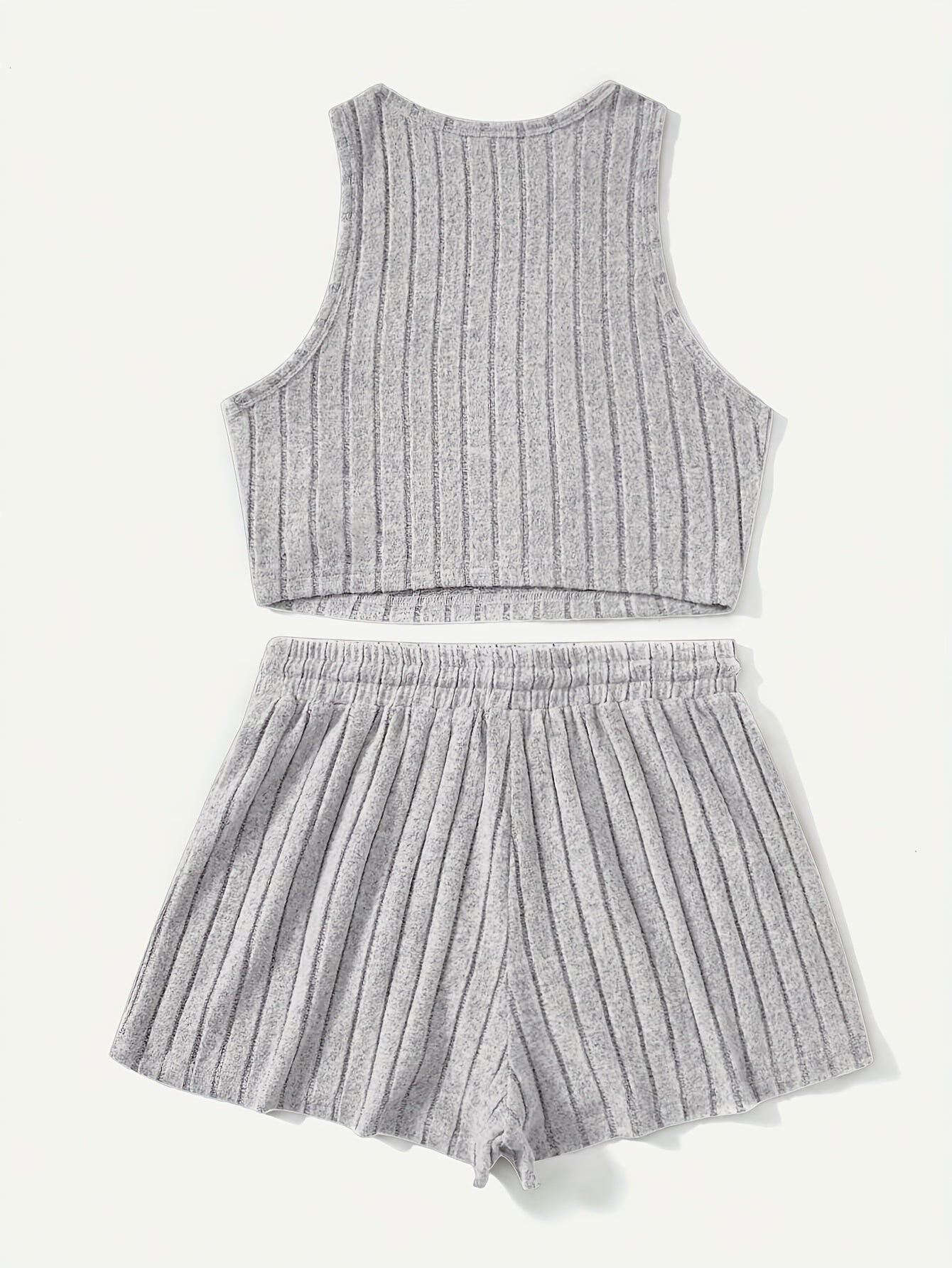 Elegant Directional Fashion Women'S Striped Skin-Friendly Tank Top And Shorts Set