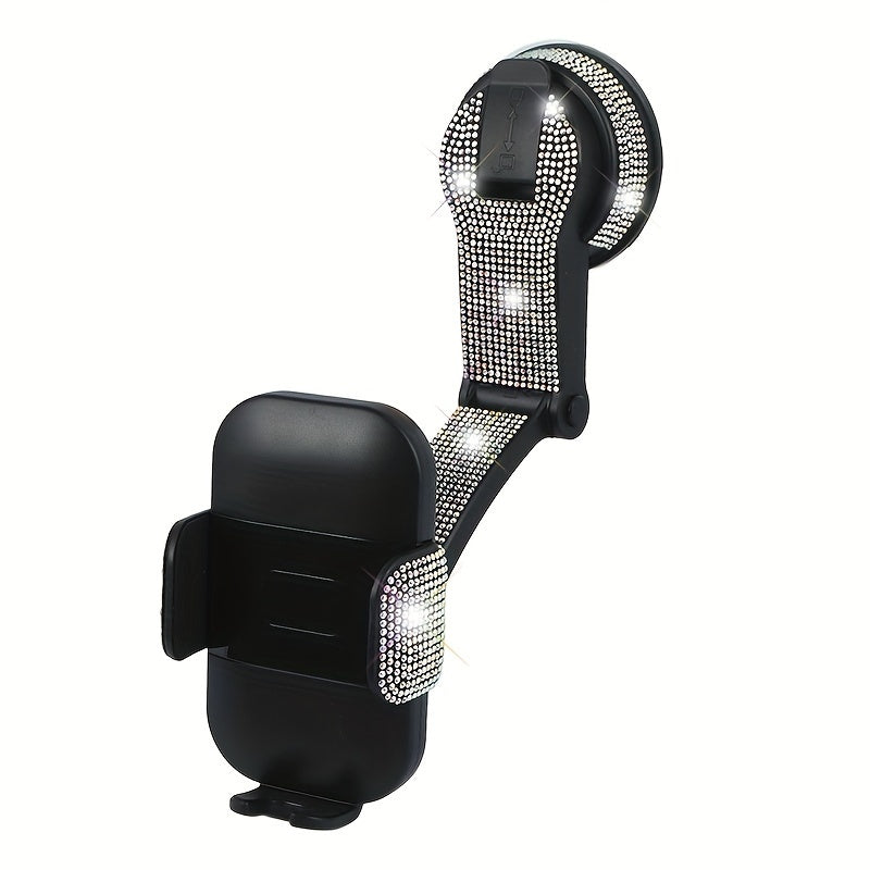 Car Diamond Mobile Phone Holder Suction Cup Car Mobile Phone Holder Universal Multi-Function 360 Rotation Anti-Shake Navigation Holder