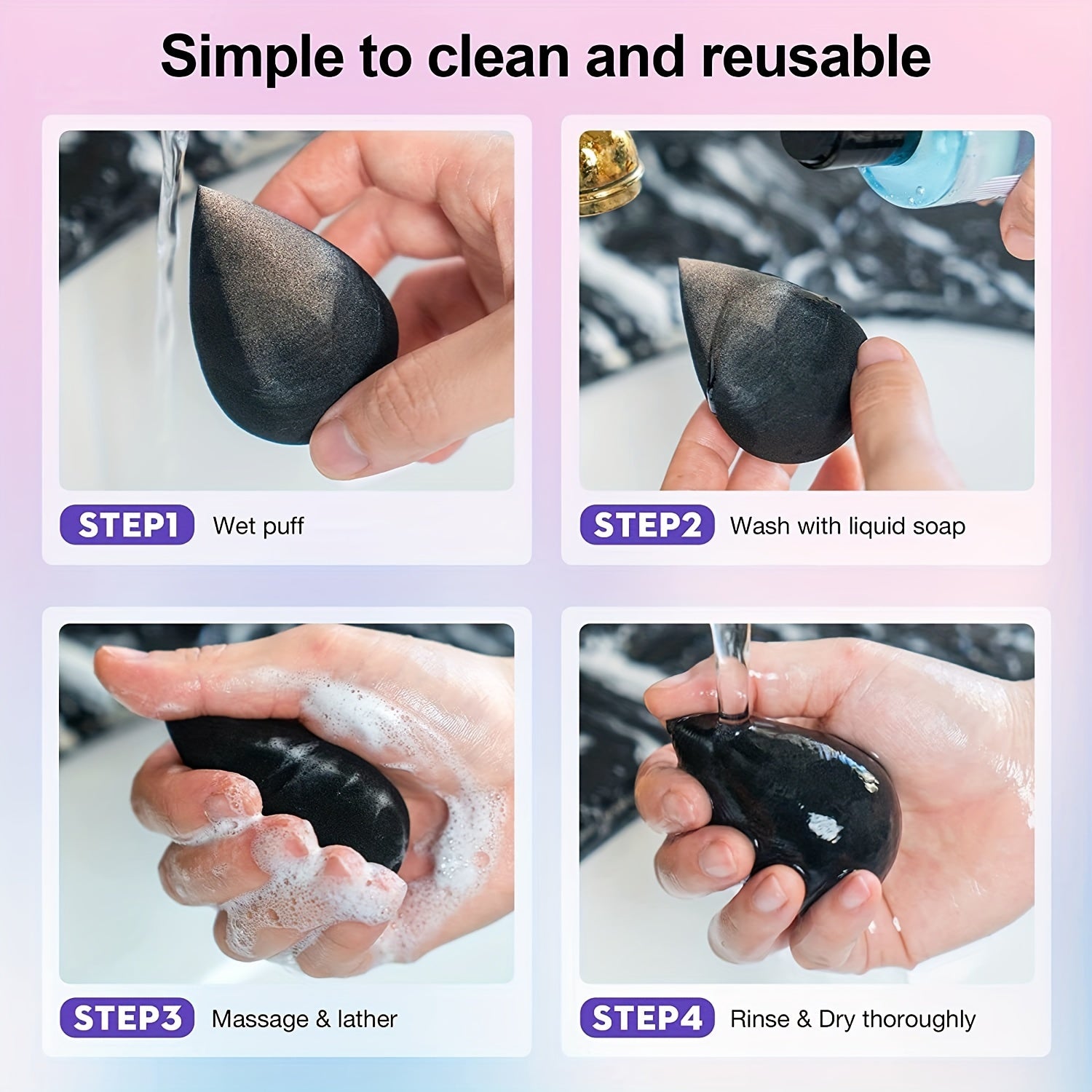 10/20/50/100Pcs Sponge Cosmetic Puff Bulk Wholesale Beauty Egg Set Water Drop Puff Makeup Egg Super Soft Make Up Blender