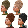 Set of 4 Bohemian Style Pleated Head Wraps, Elegant Solid Color Turban Caps, Breathable And Ultra Soft Extra Long Headbands for Women