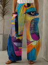 Women'S Graffiti 3D Print Wide Leg Palazzos - Casual Loose Fit Polyester 100% Long Pants with Pockets for All Seasons - Woven Non-Stretch Fabric, 120g/m² - Weekend Casual Wear