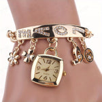 Casual Stainless Steel Watch Bracelet Watch Flower Women Bracelet Watch Women Luxury Heart Love Style Rhinestone Bracelet Women