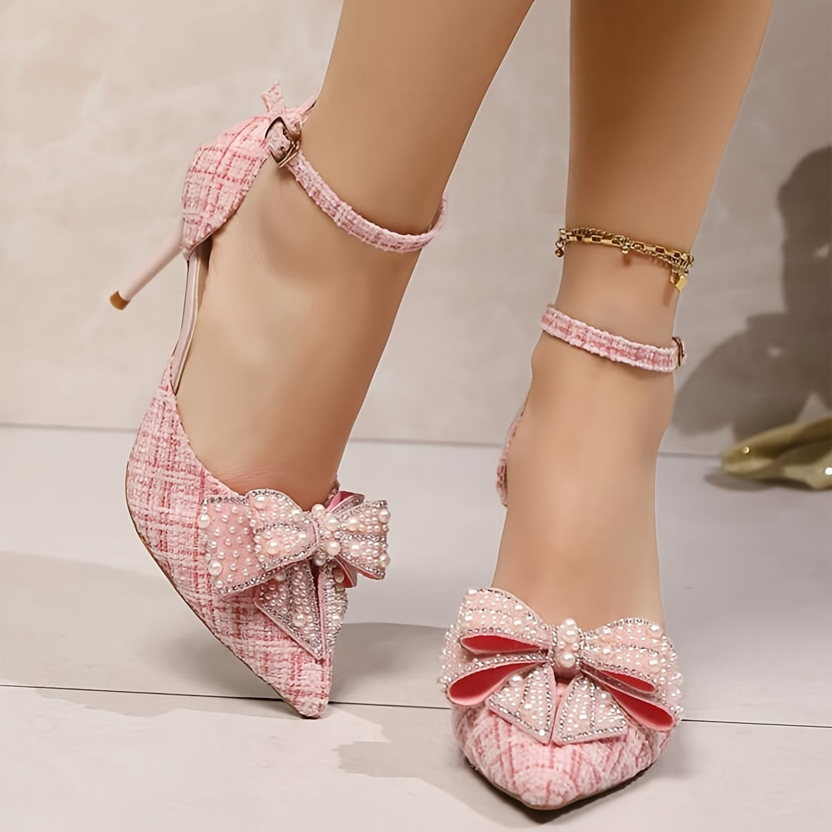 Butterfly Bow High Heels, Women's Sweet Thin Heel Shoes, New Pointed Toe Open-Toe Party Pumps, Elegant Wedding Shoes, French Style Single Strap Stilettos, Fairy Chic Bow Pump, Retro Vintage Wedges