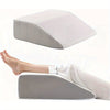 8 Inch Leg Elevating Pillow for Post-Surgery & Relief - Cooling Gel Cotton Top, Ergonomic Wedge Pillow for Improved Circulation, Side Sleeping Support, White & Grey, Contemporary Design | Highdensity Foam