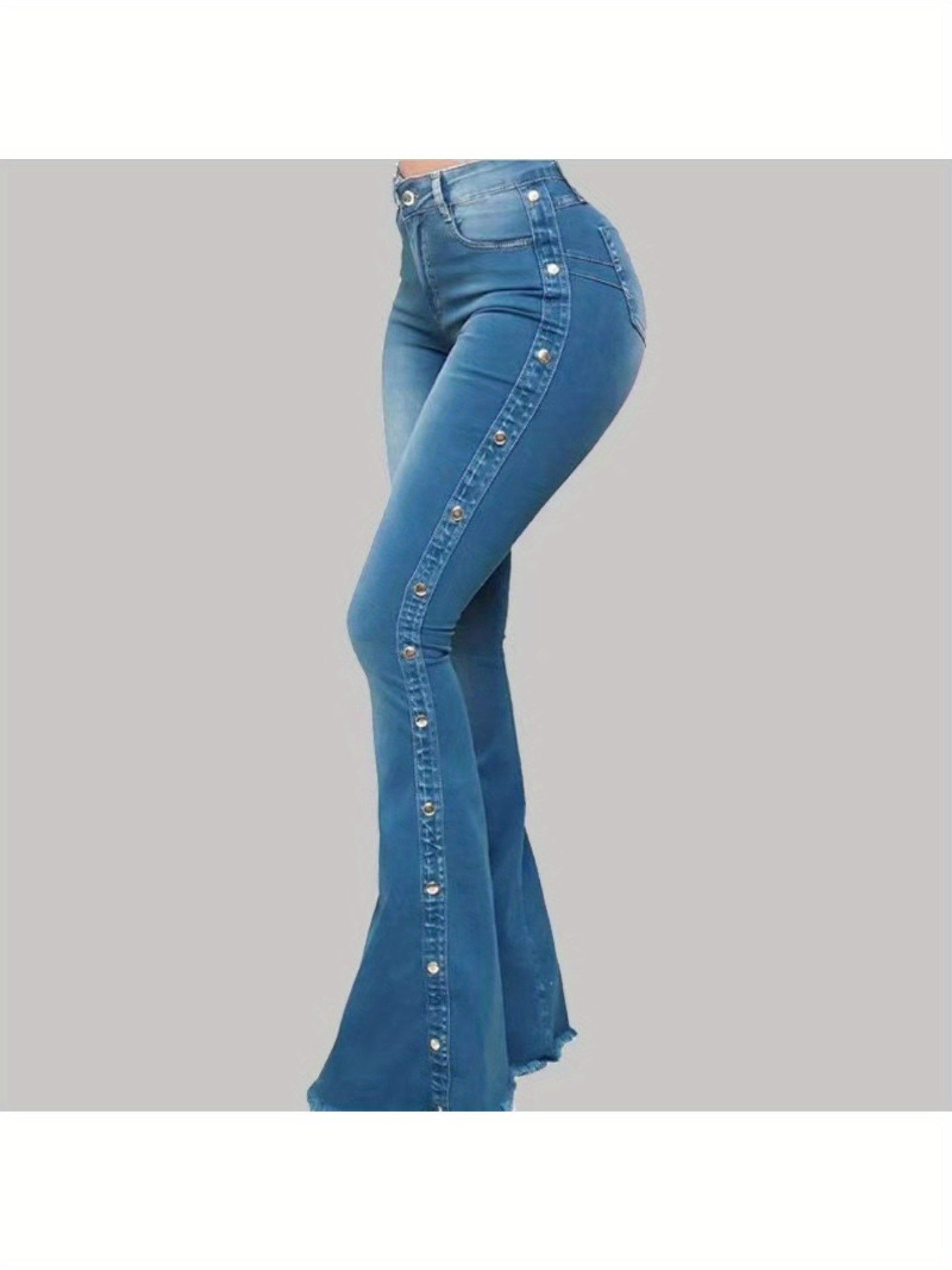 2025 New High-Waist Stretch Flare Jeans, European and American Fashion Design, Comfortable and Slimming, Perfect for Various Occasions