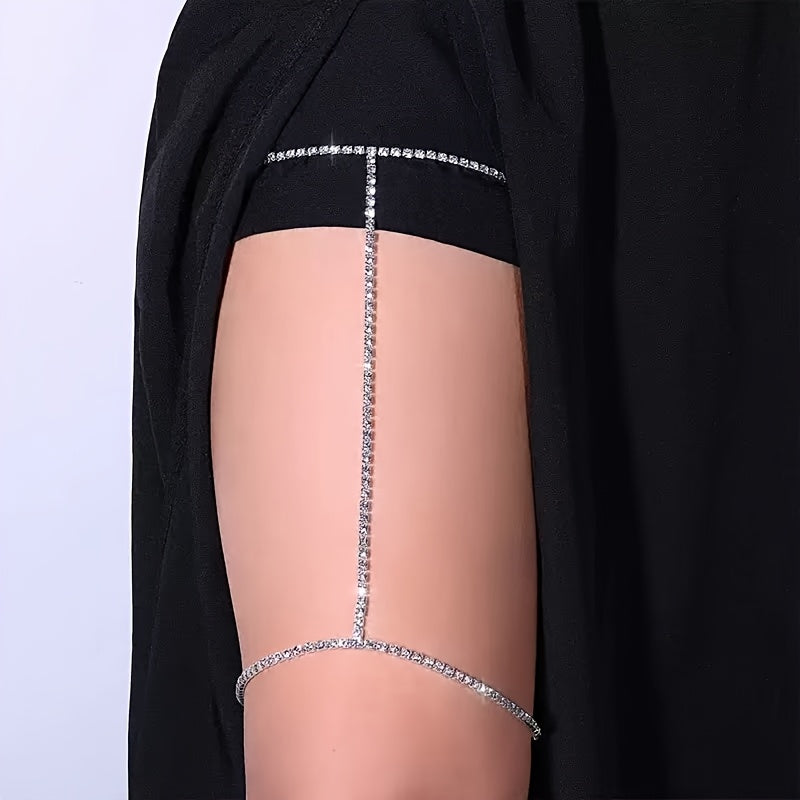 Rhinestone Leg Chains - Sparkling Body Chain with Luxurious Accents, Iron Construction, Perfect for Beach, Pool, and Party Wear, Beach Accessories|Sexy Legwear|Rhinestone Chains