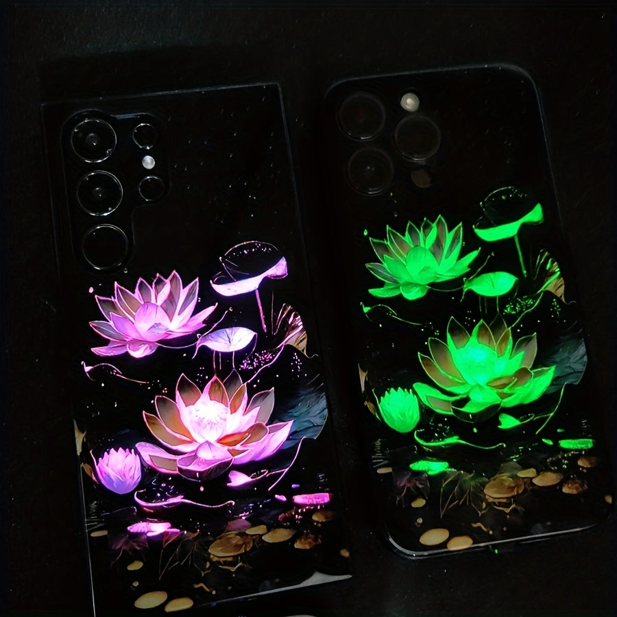A Uniquely Beautiful Floral Pattern Phone Case with LED Lights, Compatible with S24 Ultra/S22 Ultra/S23 Ultra/S21 Ultra/Ip16Promax/Ip15Promax/Ip13Promax, Featuring a Glowing Voice-Controlled Protective Cover, Elegant Daytime