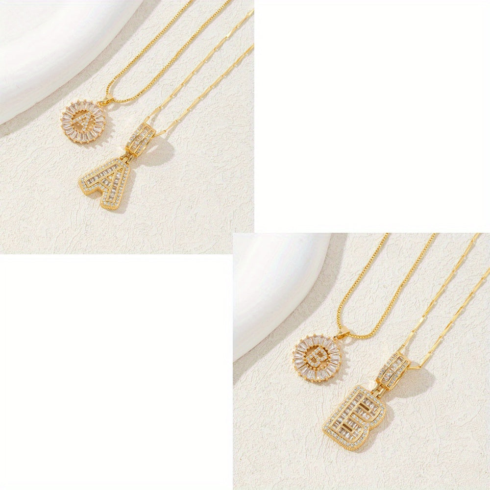 2 Packages of Initial Pendant Necklace, Letter Necklace with Adjustable 17 "-19" Chain, Valentine'S Day Gift, Suitable for Ladies And Girls