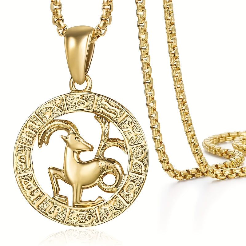 Women'S Men'S Pendant Necklaces 12 Horoscope Zodiac Sign Golden Aries Cancer Scorpio Aquarius Taurus Leo Gemini Virgo Libra Sagittarius Capricorn Pisces 12 Constellations Jewelry Gifts Perfect Birthday Christmas Valentine'S D