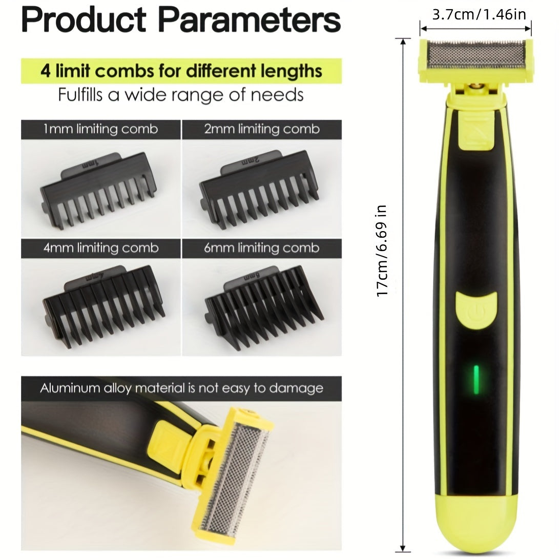 Men's beard electric shaver, USB charging, bikini body hair trimmer beauty set, floating blade, dry and wet dual-purpose, portable travel electric shaver, for dad, Father's Day gift for men