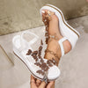 Butterfly Pearl Wedge Sandals – Glam Slip-On Open-Toe Platform Heels with PU Upper, Elegant Thick Heel Design for Summer & Special Occasions