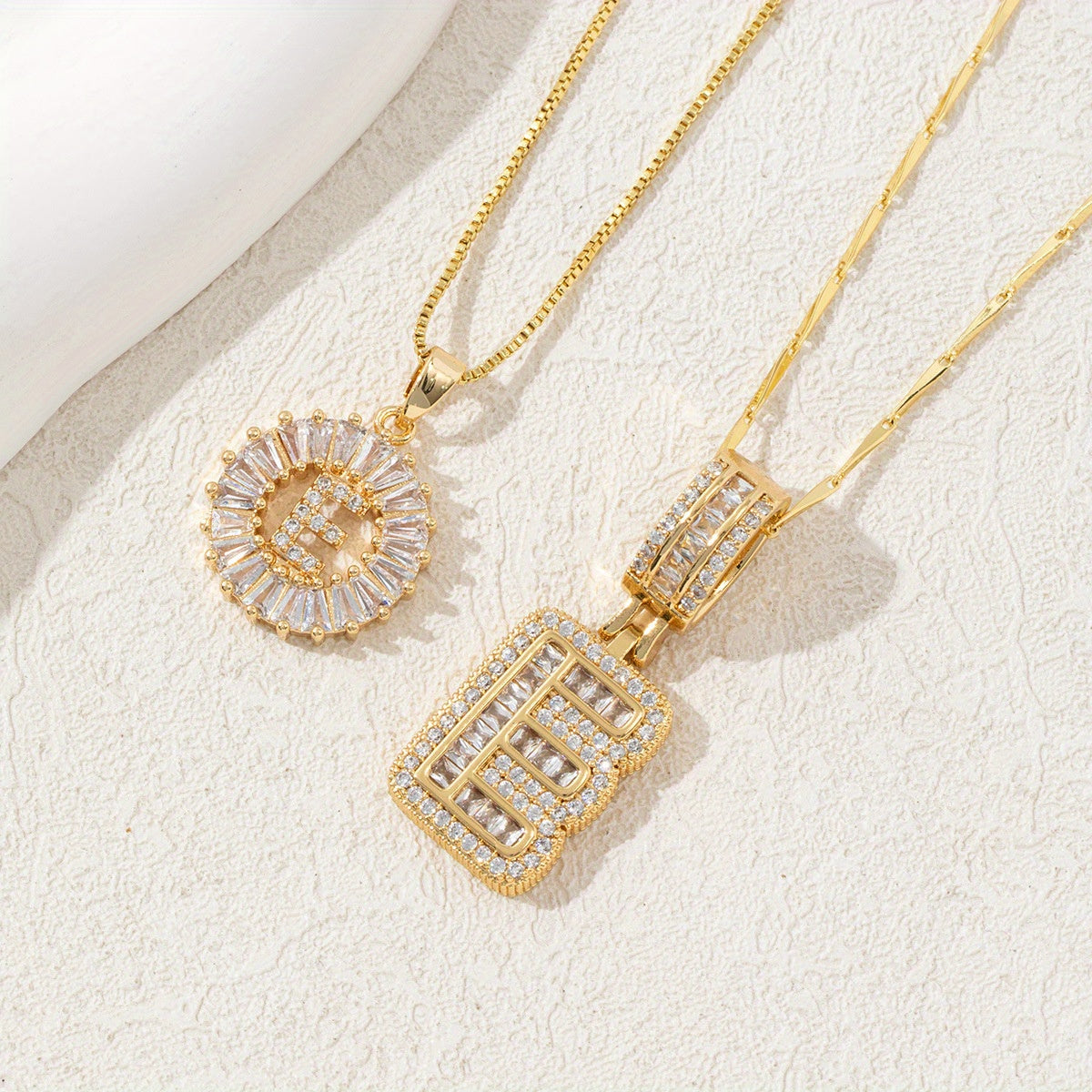 2 Packages of Initial Pendant Necklace, Letter Necklace with Adjustable 17 "-19" Chain, Valentine'S Day Gift, Suitable for Ladies And Girls