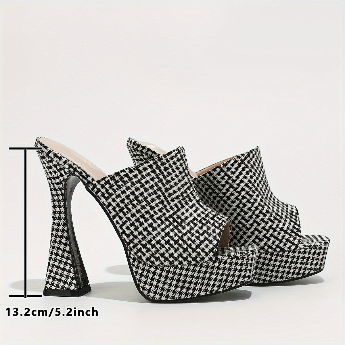 Women's Plaid Pattern High Heel Sandals - Fashion Open Toe Dress Pumps, Stylish Platform Heels - For Women - Perfect for Parties & Evening Events - Ideal Gift for Fashionistas