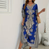Boho Style Allover Print Cover Up Dress, V Neck Loose Fit Vacay Beach Kaftan, Women's Swimwear & Clothing
