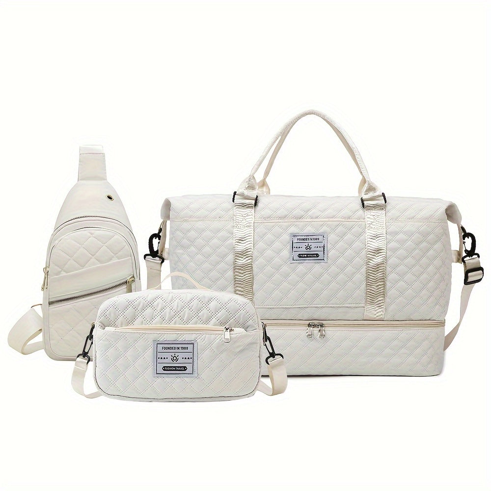 Large Capacity Multifunctional Travel Bag Set - Daily Travel Vacation Business Trip Clothes Toiletries Storage Bag, New Simple Fitness Bag