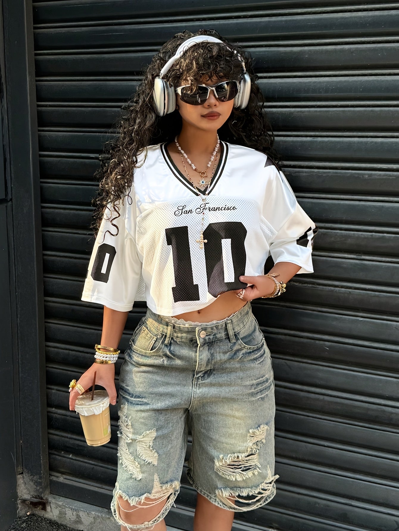 Y2K Women's Cropped Short Sleeve T-Shirt - 10 Graphic Print & 10 Lettering Design, Mid-Stretch Polyester Blend, Machine Washable, All-Season Casual Streetwear Top, Cute T Shirts