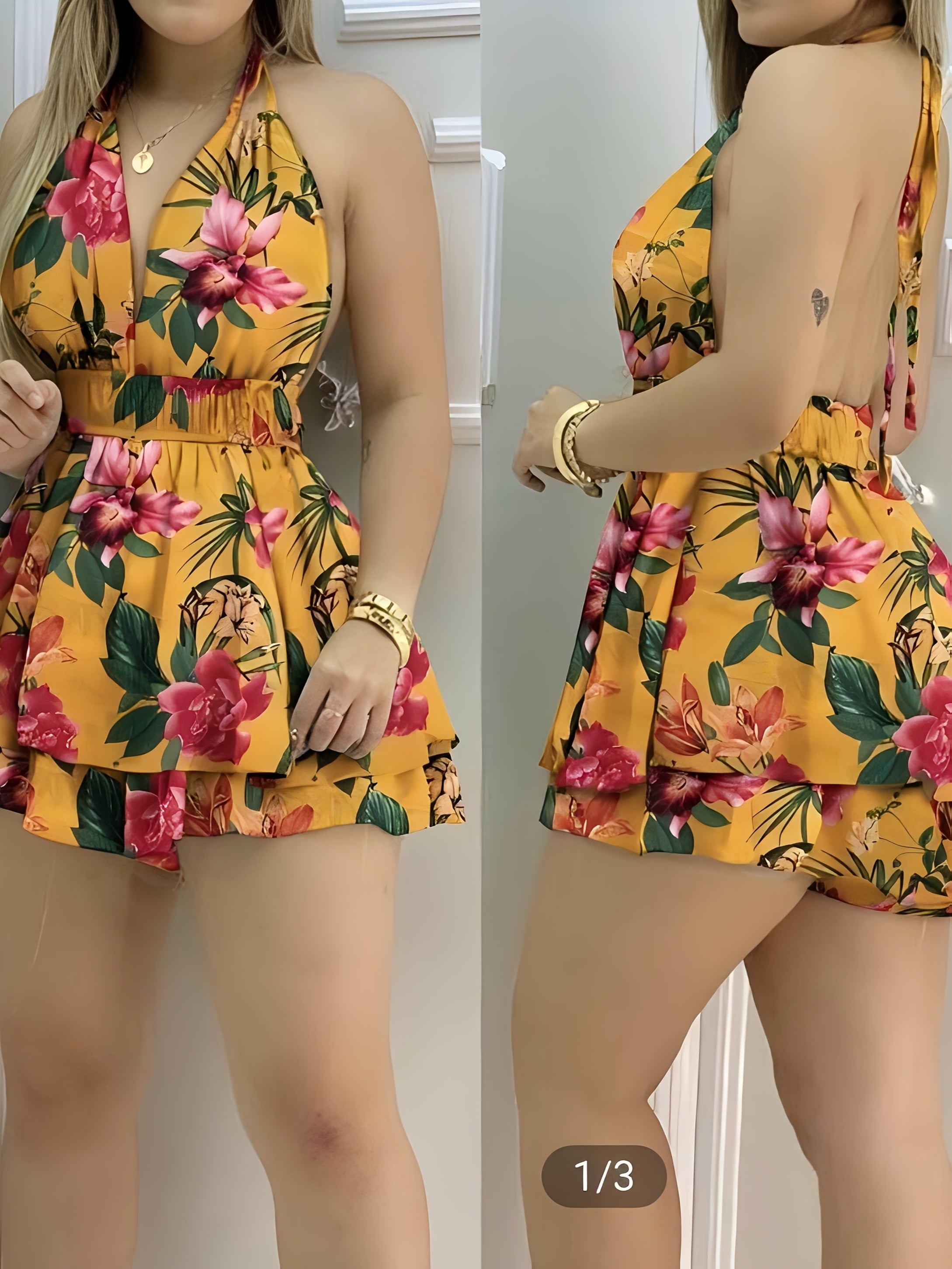 New Spring and Summer Elegant Mini Dress, High Waist Backless with Straps, Perfect for Vacation and Cruise Travel