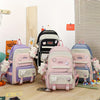 5pcs High School Junior High School Student Mori Department Backpack Girl Color Contrast Cute Large Capacity Backpack Anti-school Season Schoolbag