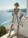 Womens V-neck Dress For Beach Vacations 3D-printed Relaxed Fit