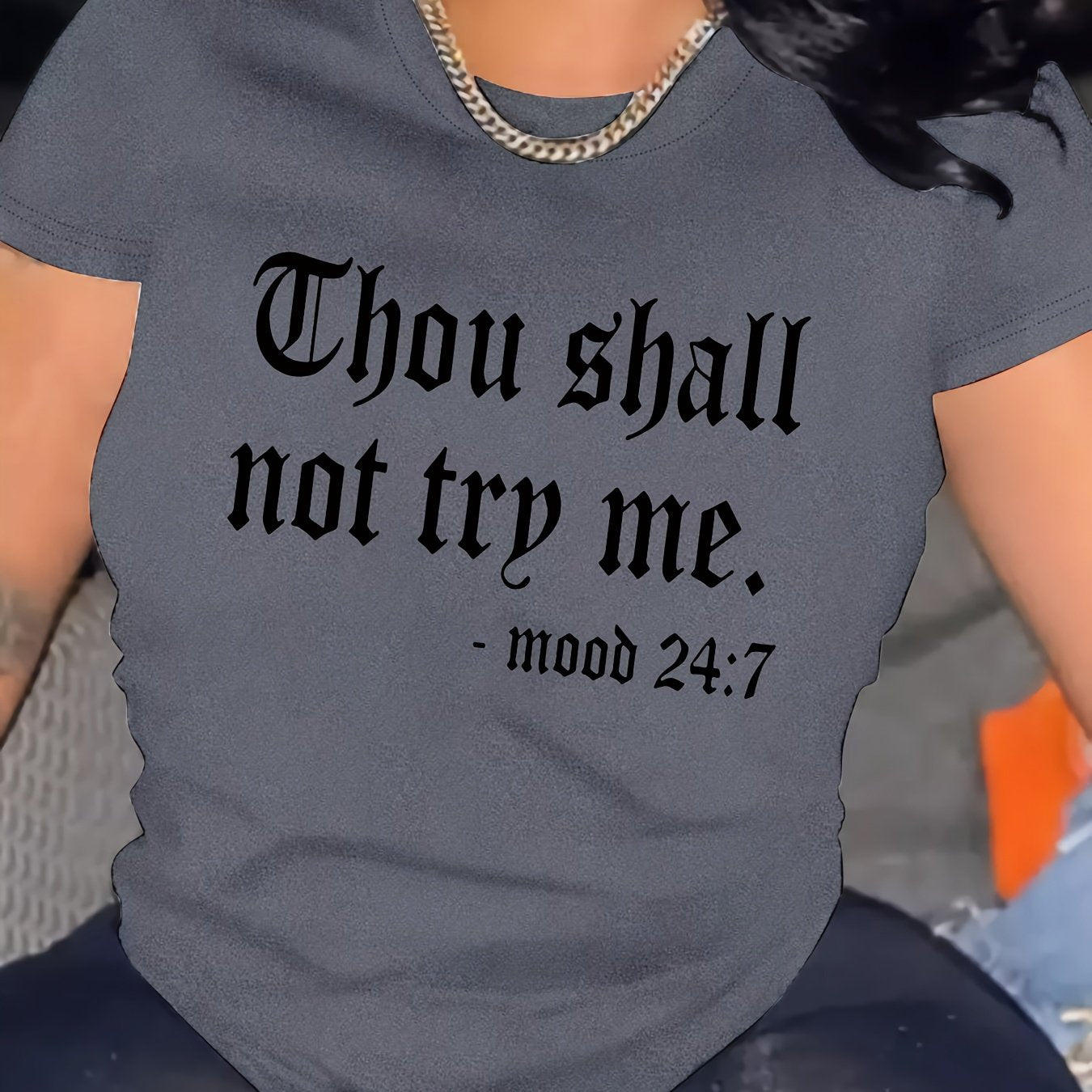 Summer Chic Alphabet Print Crew Neck Short Sleeve T-Shirt - Soft Micro Elasticity Polyester Fabric, Machine Washable, Casual Womens Top for Spring and Summer
