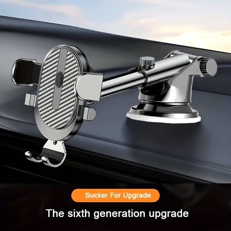 Multi-Functional Dashboard Air Vent Car Phone Mount, Retractable Rotating with Automatic Locking, Wall Mount, ABS Material, for Safe Navigation