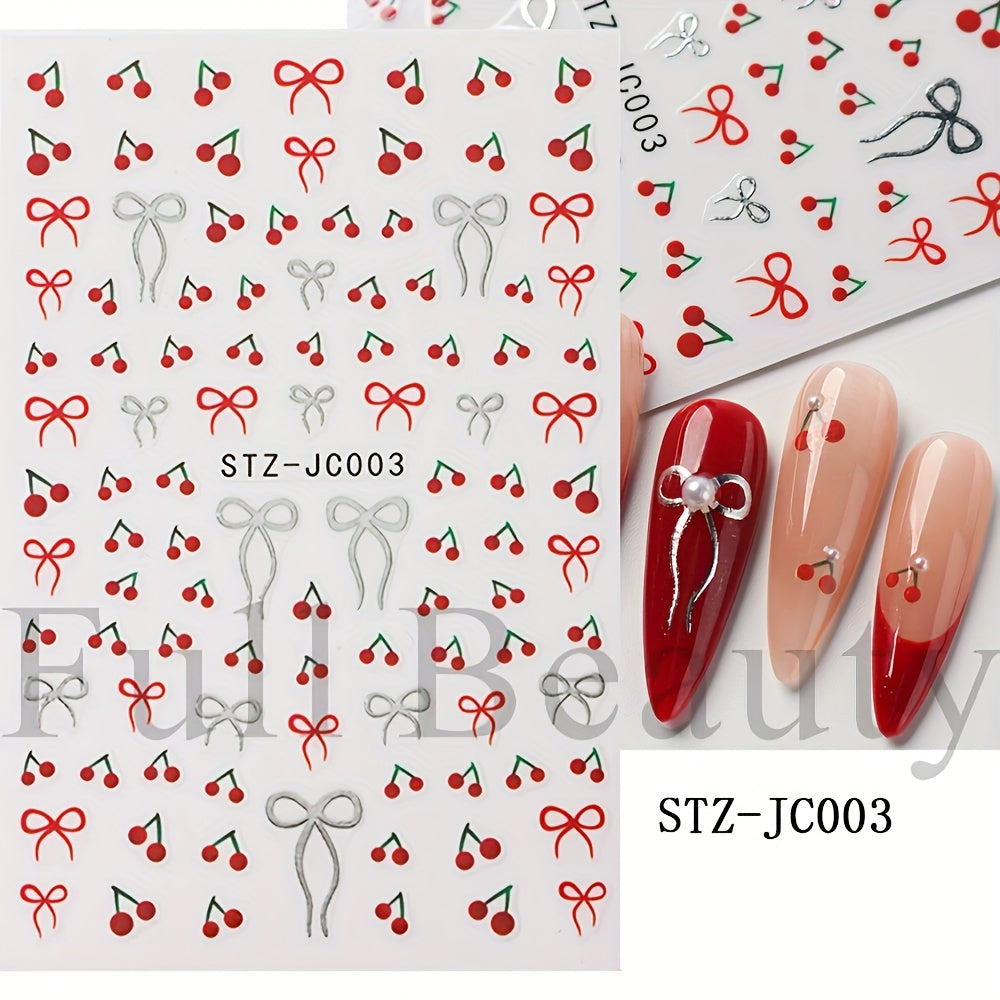 New Hot Stamping Flower Nail Stickers in INS Style Cross-border Y2K Golden Bow Small White Flowers Spring and Summer Nail Decals