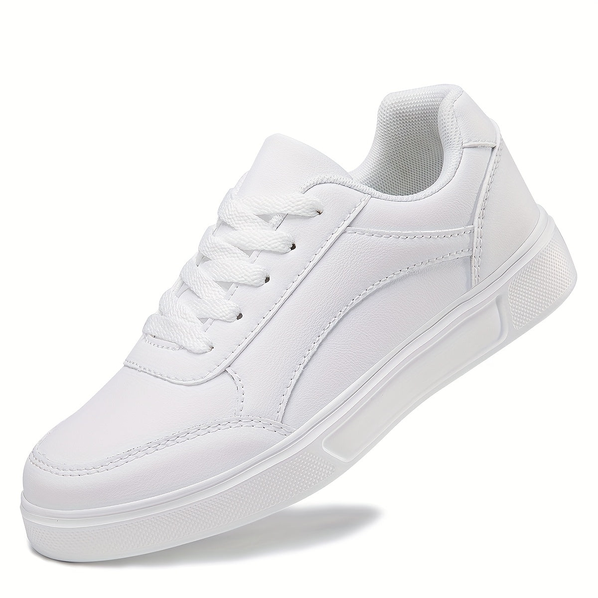 Women'S Stylish White Sneakers with Golden Accents - Casual Lace-Up Athletic Shoes for Outdoor Activities, Casual Wear, and Skateboarding, Casual Athletic Shoes | Trendy Casual Shoes | Durable Athletic Footwear