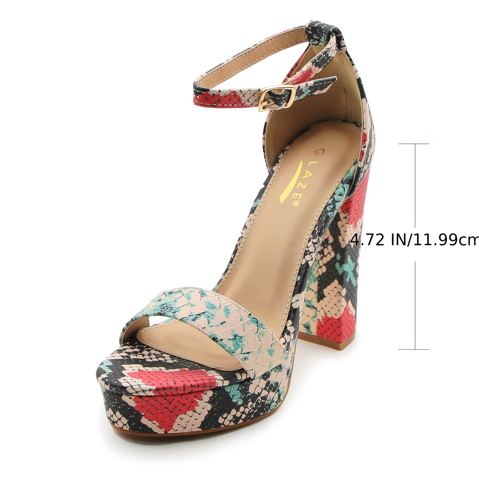 Heels For Women Open Toe Ankle Strap High Heel Sandals Party Wedding Strappy Buckle Sandals Standard Size 4 Inches Tall High Heel Design
