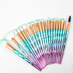 20 fiber eye group suit multicolor eye shadow set brush plating plastic handle beauty tools