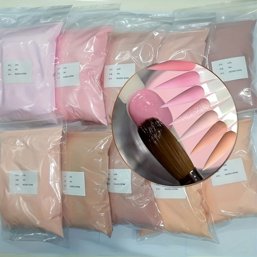 100G/ Set of Loose Bulk Class Color Acrylic Nail Powder, 10 Colors Set of Nail Art Crystal Powder, Brown Series Extension/Dipping/Carving Acrylic Powder Wholesal
