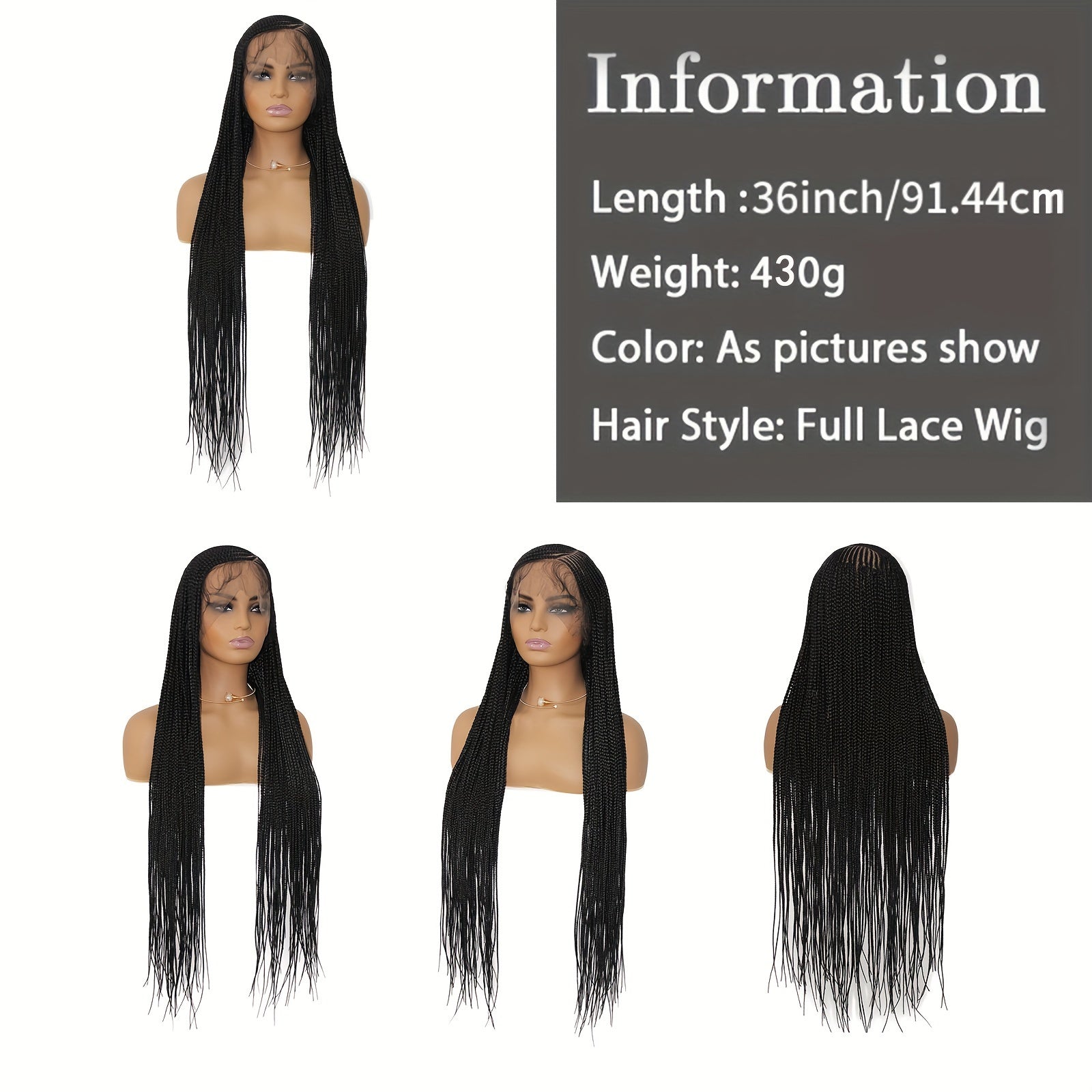 36 Inch Full Lace Front Wig Cornrow Double Lace Braided Wigs For Black Women Twist Box Side Part Braided Lace Wig Faux Locs Braids Wigs Prepluck Synthetic Butterfly Braided Wigs