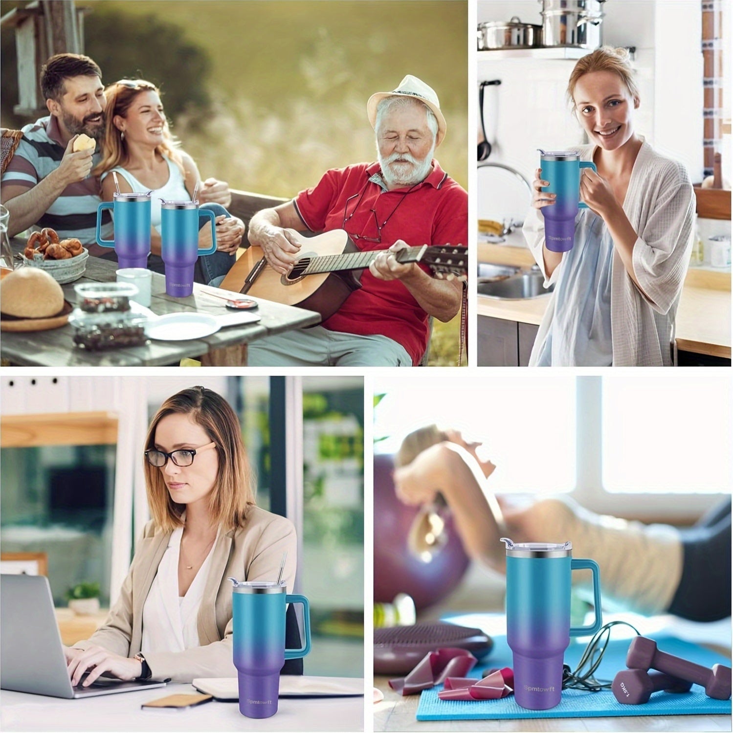 An Insulated Water Bottle Holder with Durable Neoprene Support, an Innovative Fit Design, And Adjustable Straps for a Secure Fit, Easy Portability, And Keeps Drinks Hot Or Cold for Hours (Cup Not Included)