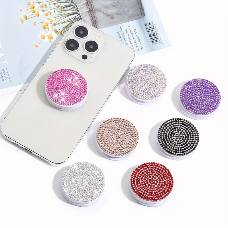 A Sparkling Diamond Phone Pull-Out Stand, a Creative And Colorful Foldable Phone Holder, Perfect for Lazy Users And an Ideal Gift for Holidays.