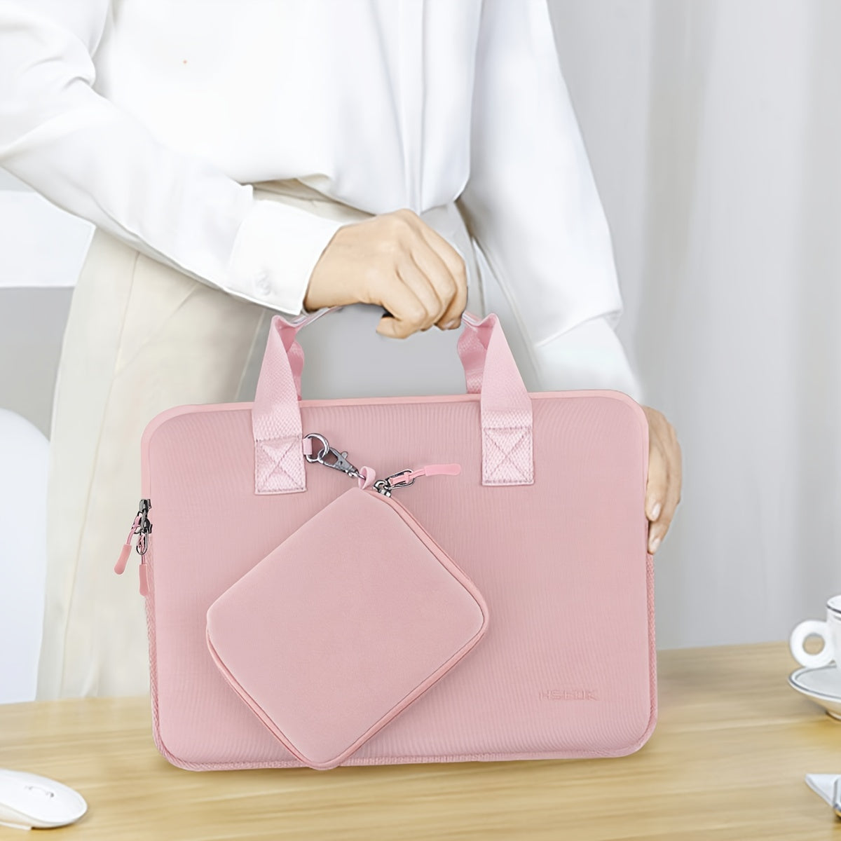 1pc 13-14 inches Laptop Sleeve Elastic Neoprene Case Notebooks Hand Bag with Handle and Small storage bag