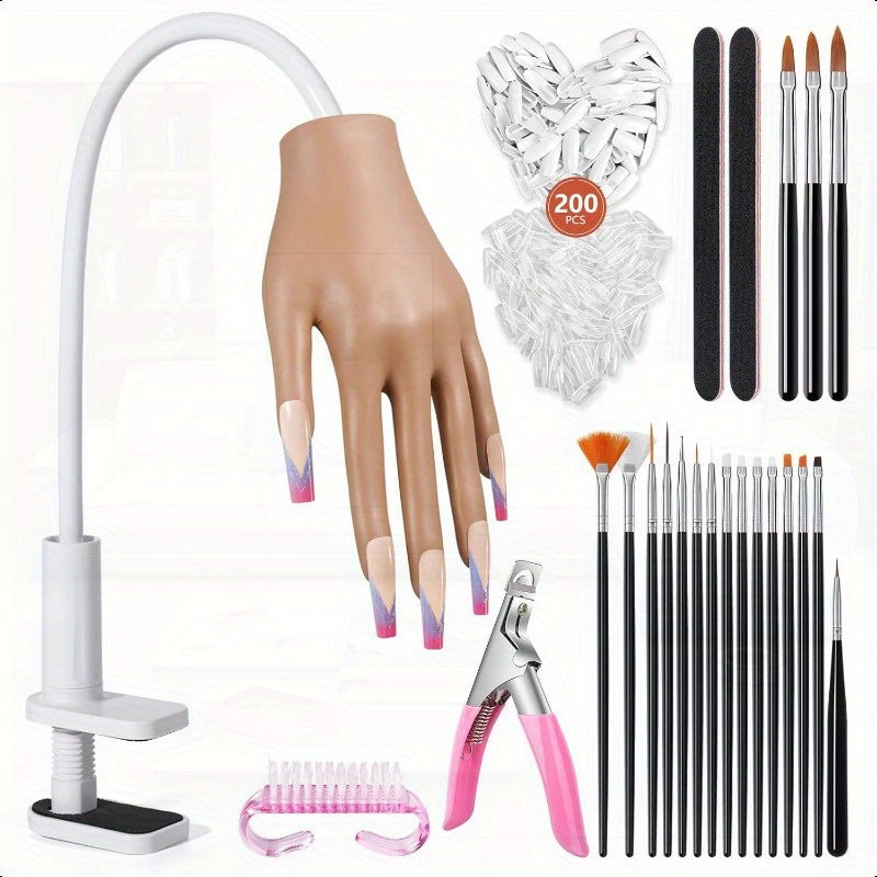 Practice Hand for Acrylic Nails: Nail Tips Won't Fall off From Fake Nail Practice Hand - Flexible Nail Mannequin Hand Practice for Beginners