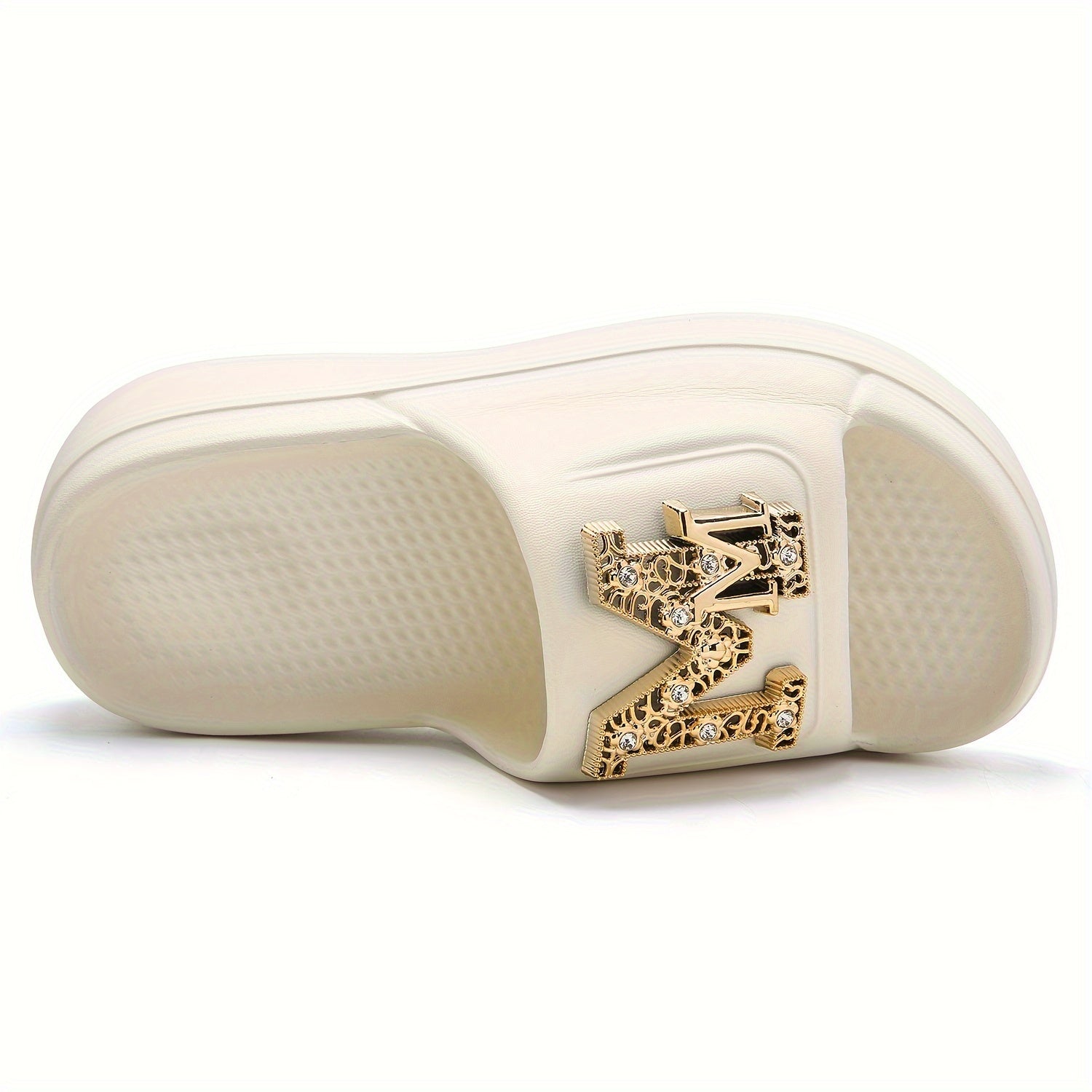 Chic Women's Summer Slides - Thick Sole, Open Toe, Non-Slip EVA Sandals for Indoor & Outdoor Wear
