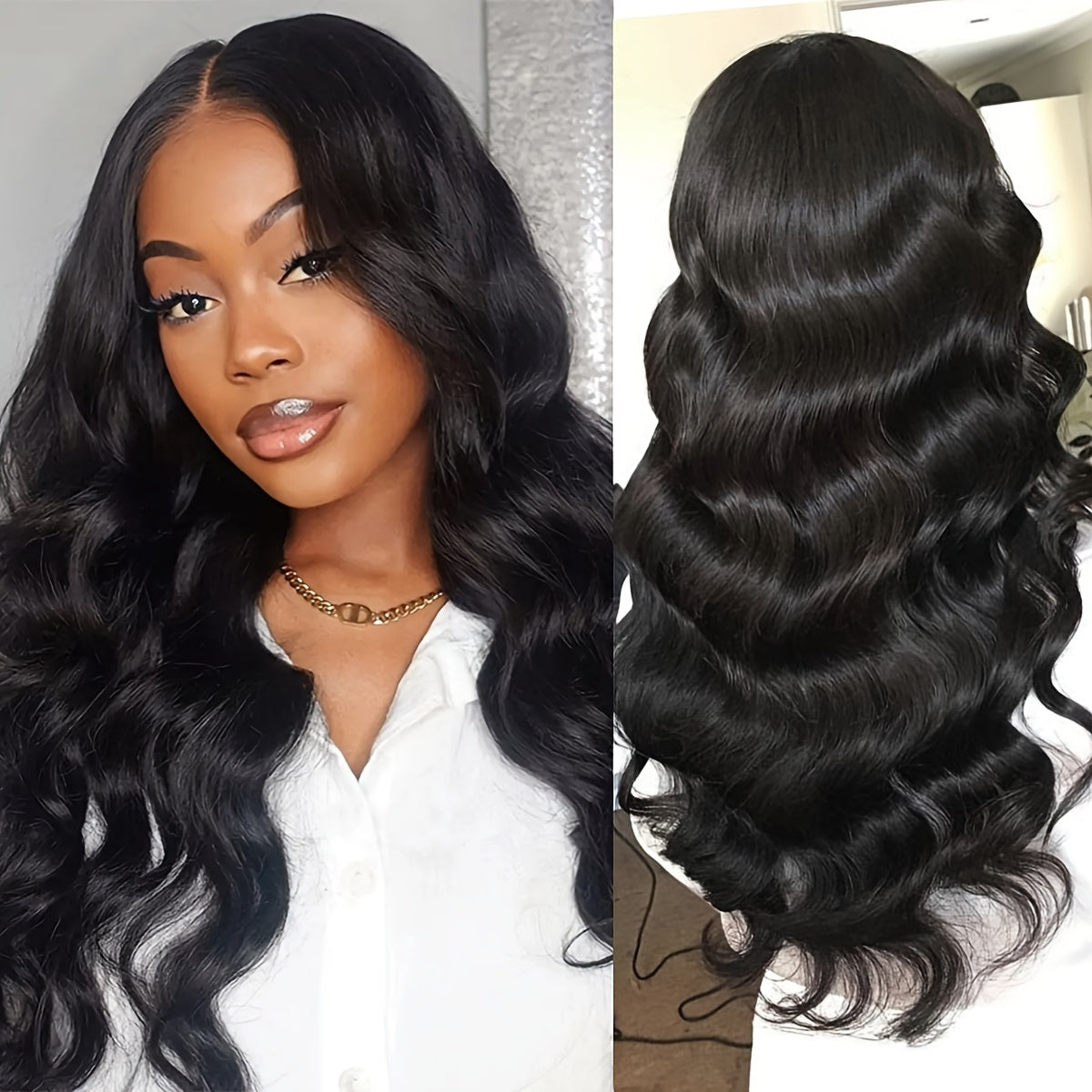 Body Wavy Glueless 13X4 Lace Front Wigs with Bleached Knots Natural Black Color 100% Long And True Length Brazilian Human Hair Wigs High Quality 250% Density Pre Cut Lace Frontal Body Wave Wigs for Women Daily Wear