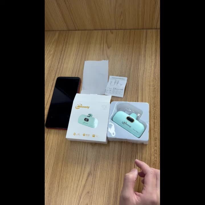 [Winsway Portable Charger] Winsway 5000mAh Mini Portable Charger Power Bank - Type-C Mobile Phone Power Bank with LED Digital Display - Compatible with iPhone 16/15/15 Plus/15 Pro/15 Pro Max/Android/Samsung/etc