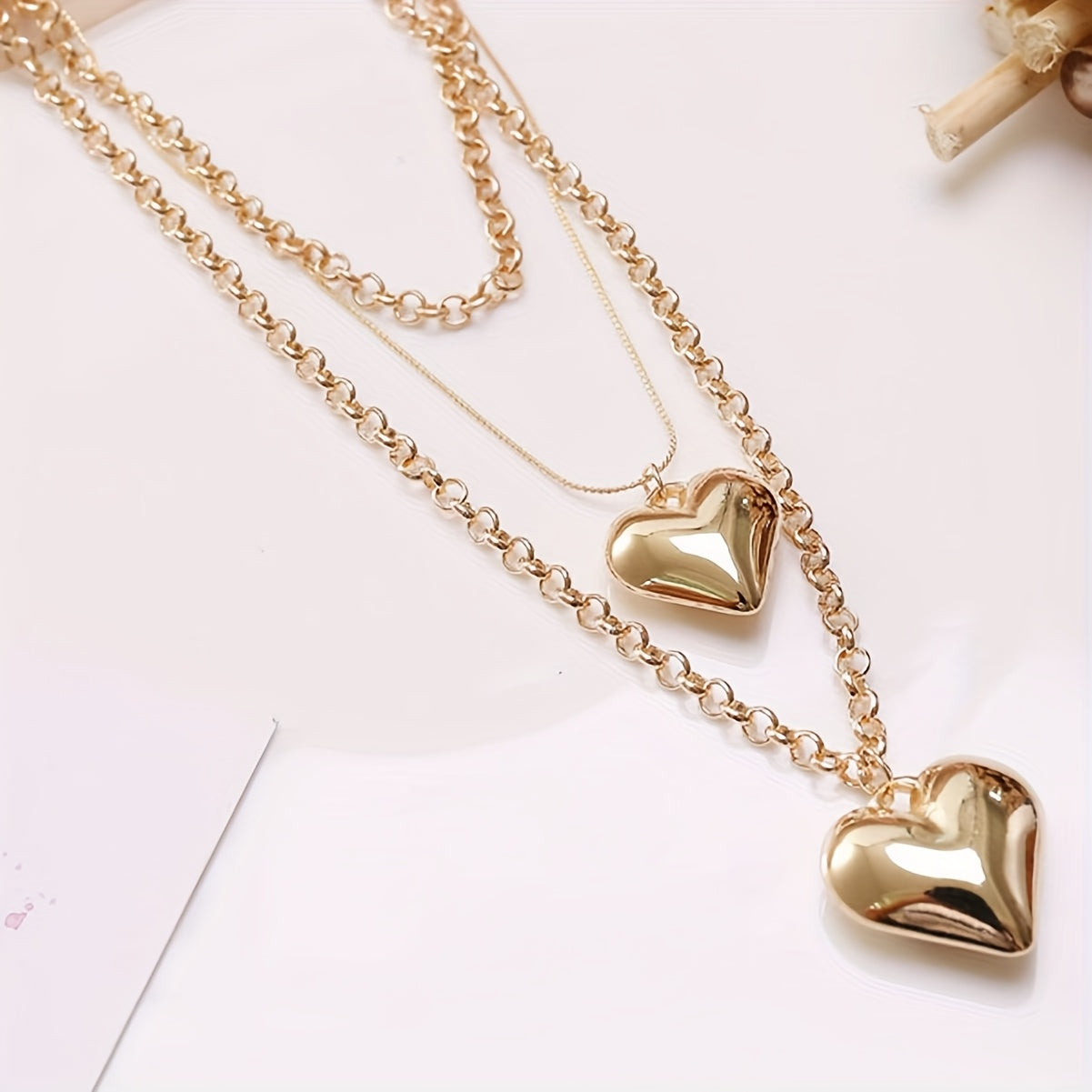 6pcs Stylish Bohemian Heart Jewelry Set - Women'S Multi-Layered Necklace, Bracelet and Earrings | Alloy Fashion Accessories for Casual Wear and Gifts