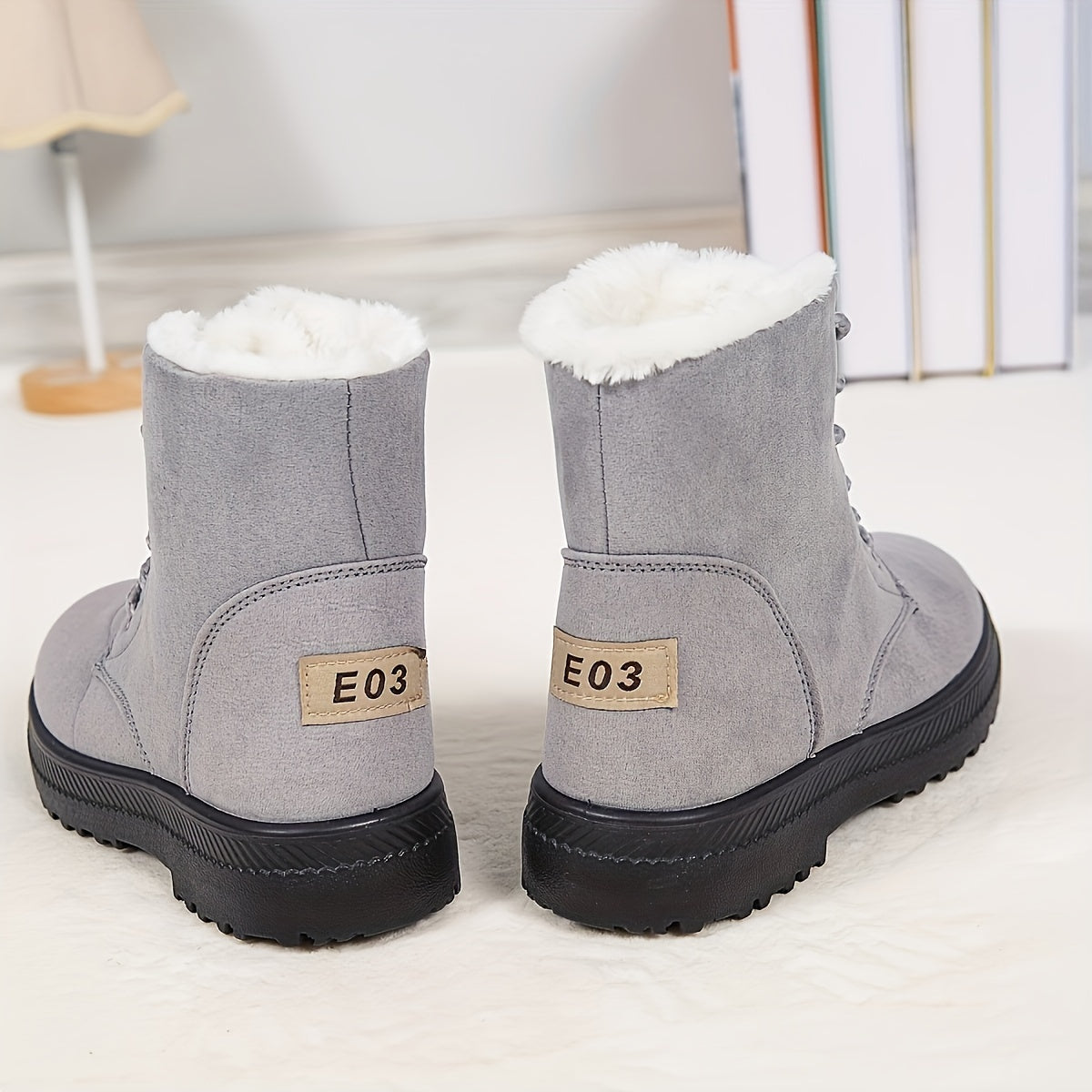 Women's Winter Ankle Snow Boots - Warm Fur Lined - Fabric Insole - Durable Outdoor Footwear